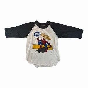 Vintage 70's 80's Marvel Comics Spider-Man 3/4 Sleeve Youth Shirt Size 7